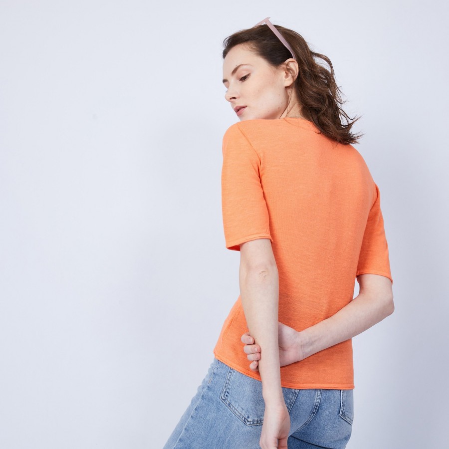 T-shirt uni col V - Mel T-shirt uni col V - Mel