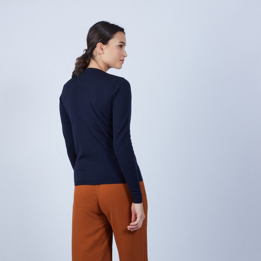 Pull col rond en laine mérinos - Berenice