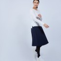 Pull col rond avec fente en laine mérinos - Betina