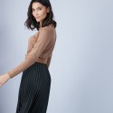 Pull col rond avec fente en laine mérinos - Betina