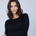 Pull col rond avec fente en laine mérinos - Betina