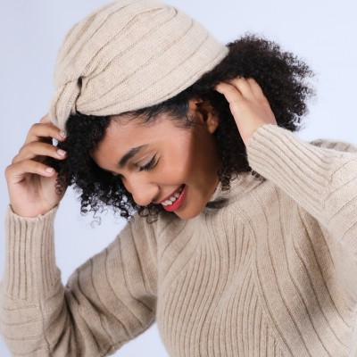 Bonnet turban en laine & alpaga - Samula