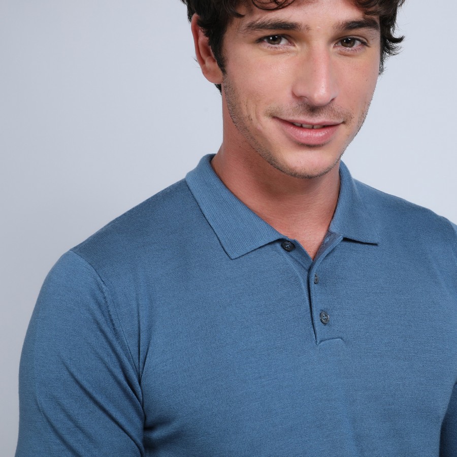 Pull col polo en laine mérinos - Eni Pull col polo en laine mérinos - Eni