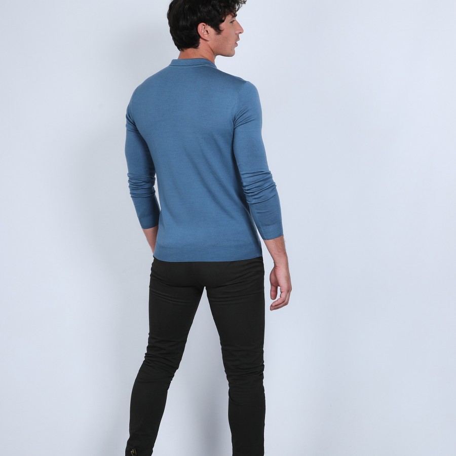 Pull col polo en laine mérinos - Eni Pull col polo en laine mérinos - Eni