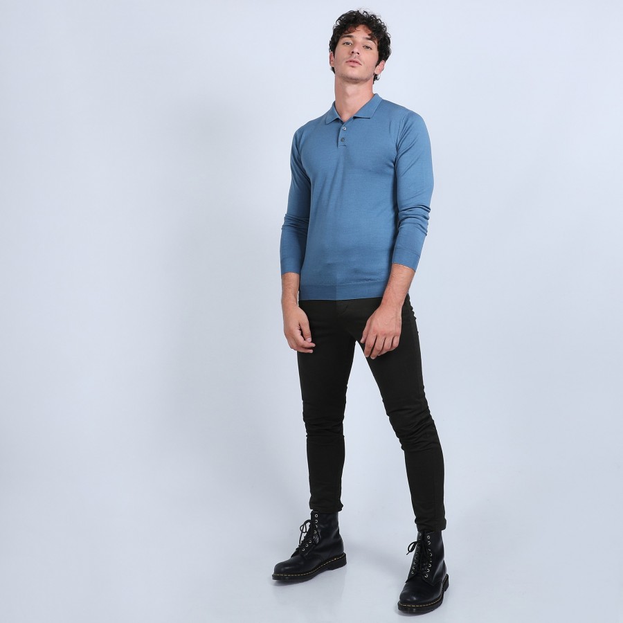 Pull col polo en laine mérinos - Eni Pull col polo en laine mérinos - Eni
