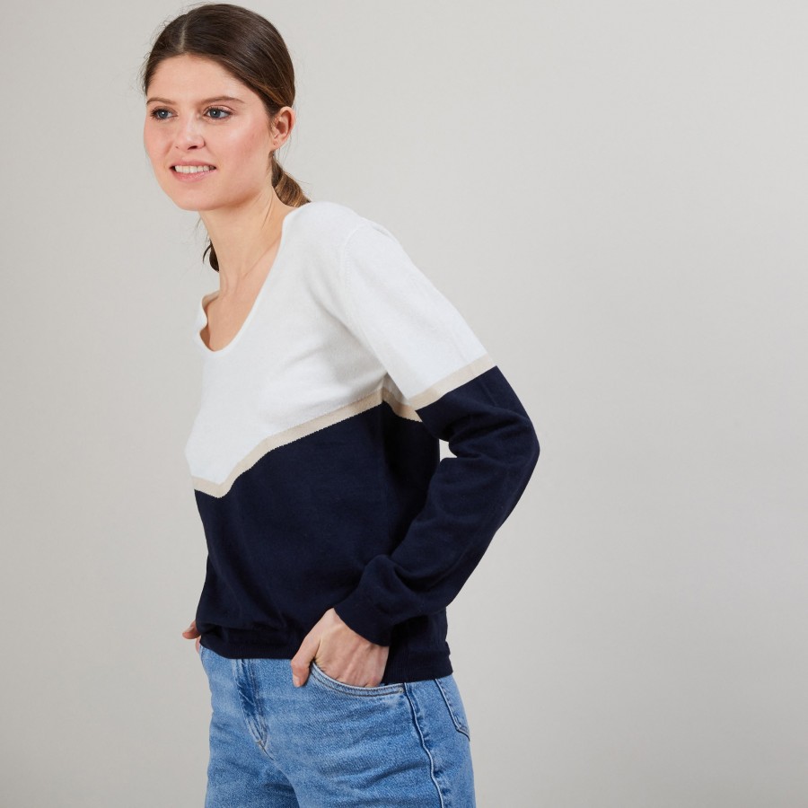 AUDREY PULL COL V COTON BIO