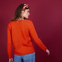 BLOVIS - PULL COL V  SOIE LAINE ET COTON