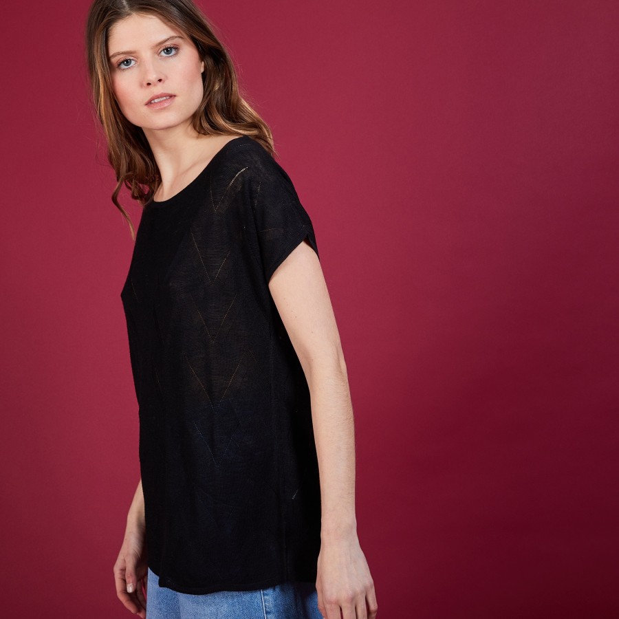 Long T-shirt en lin flammé - Coline