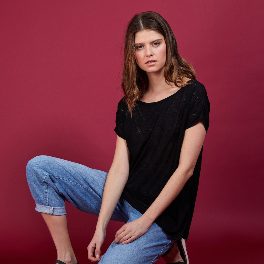 Long T-shirt en lin flammé - Coline