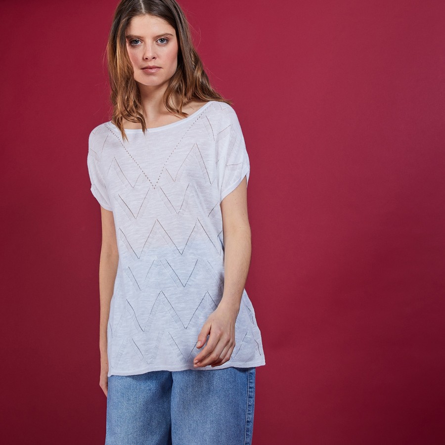 Long T-shirt en lin flammé - Coline