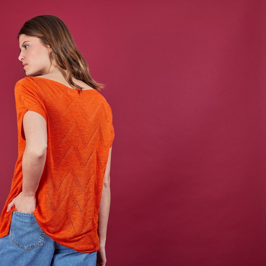 Long T-shirt en lin flammé - Coline