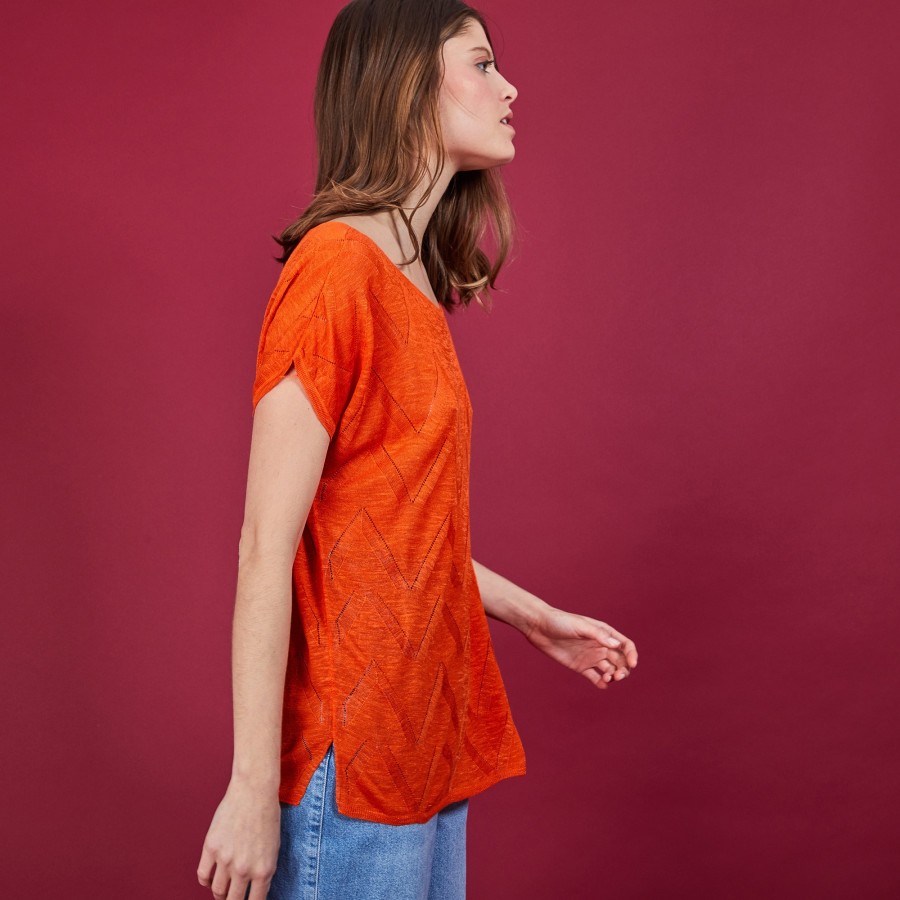 Long T-shirt en lin flammé - Coline