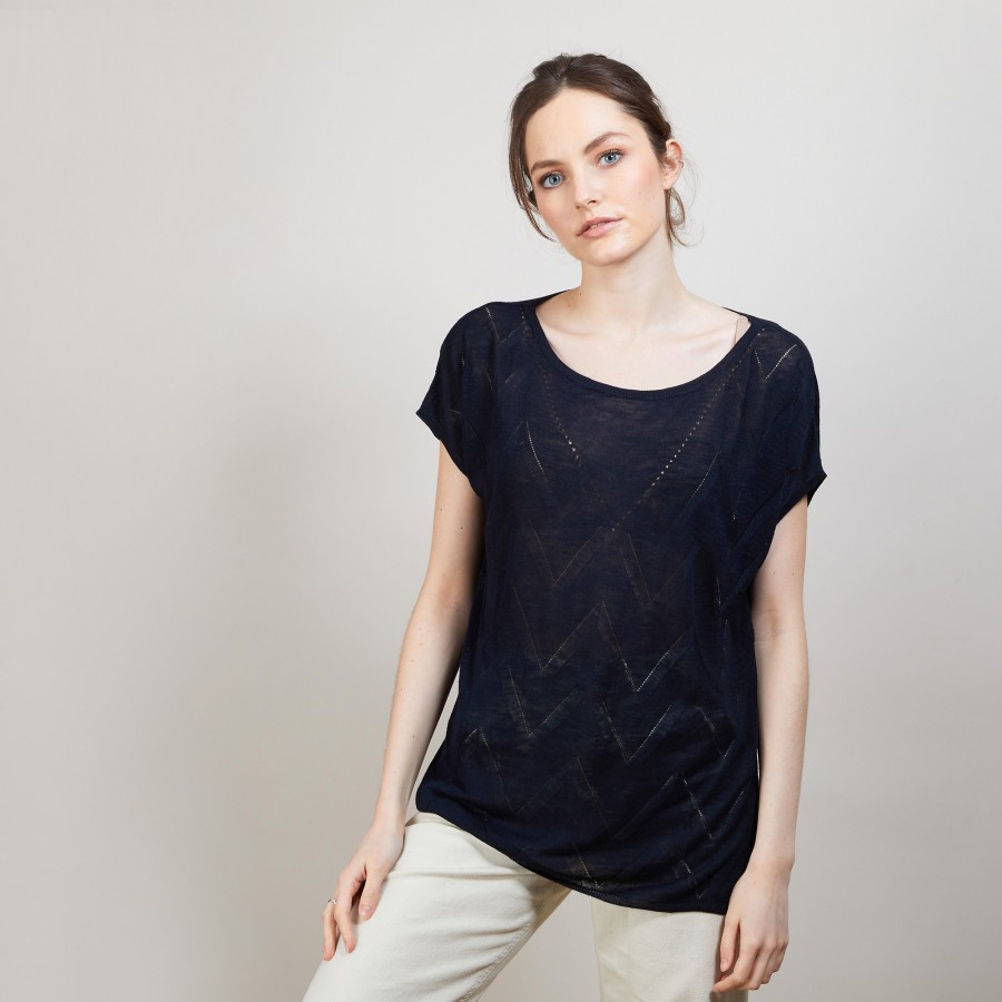 Long T-shirt en lin flammé - Coline