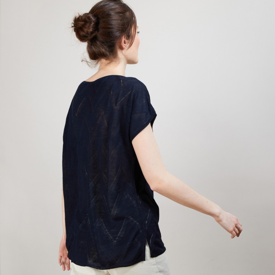 Long T-shirt en lin flammé - Coline