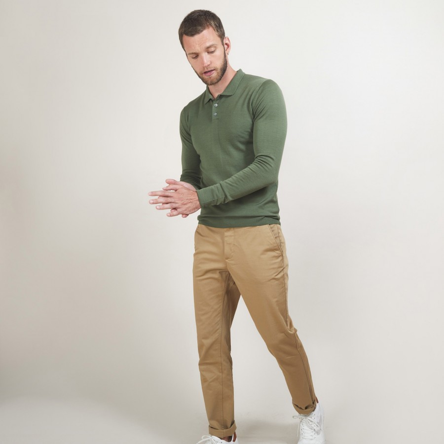Pull col polo en laine - Eni