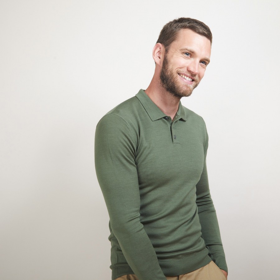 Pull col polo en laine - Eni