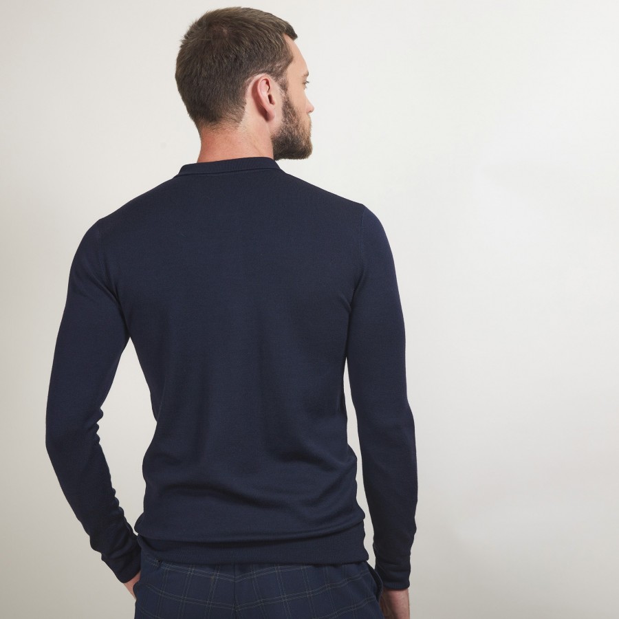 Pull col polo en laine - Eni