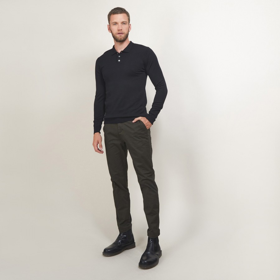 Pull col polo en laine - Eni