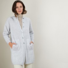 Long gilet 2 poches en mohair - Gaya