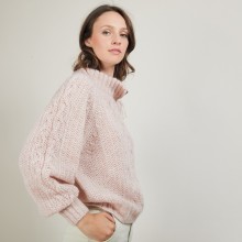 Pull col montant zippé en mohair - Gilda