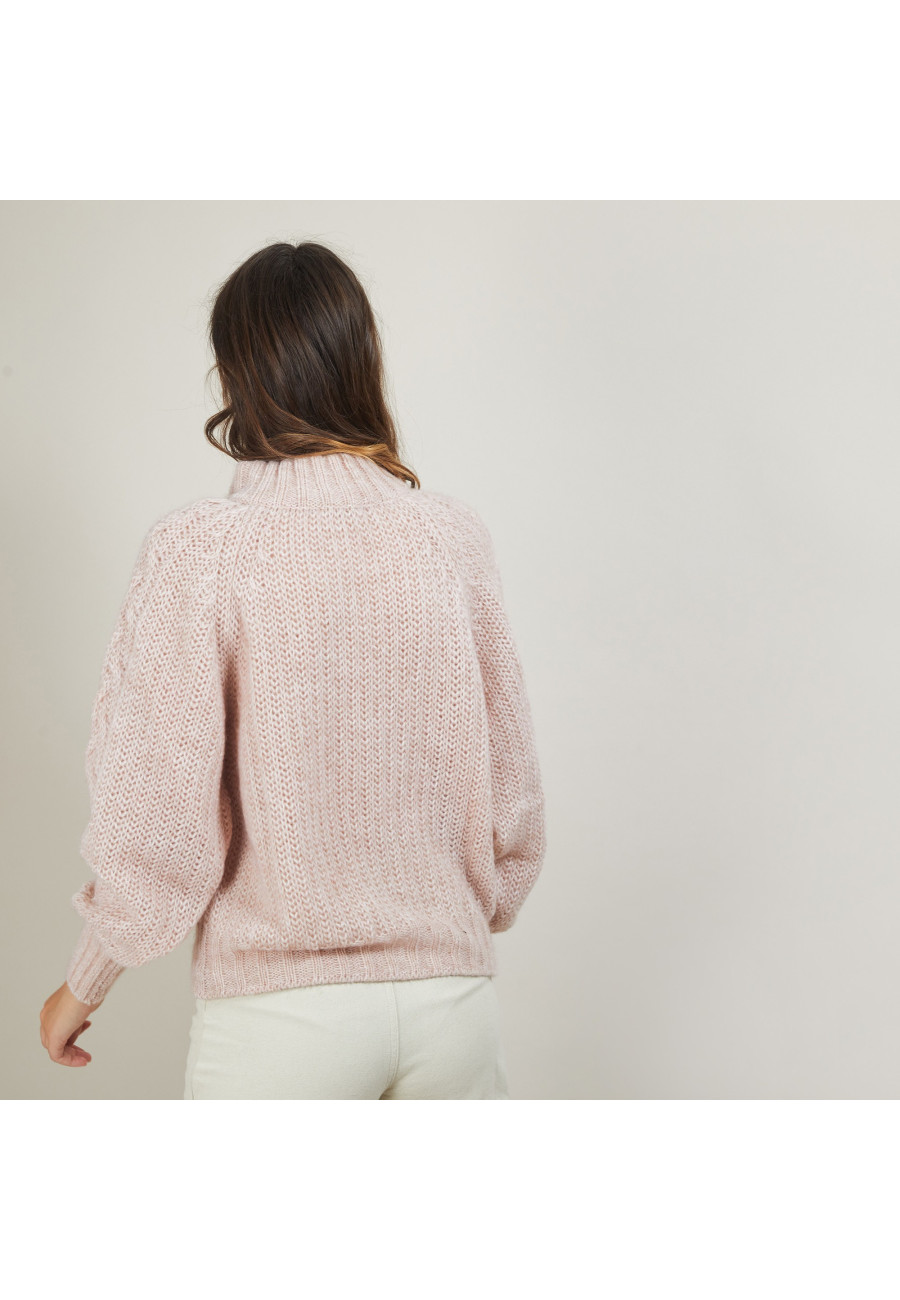 Pull col montant zippé en mohair - Gilda
