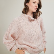 Pull col montant zippé en mohair - Gilda
