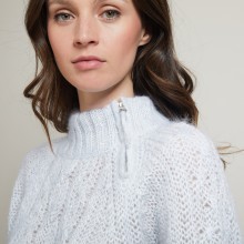 Pull col montant zippé en mohair - Gilda