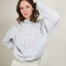 Pull col montant zippé en mohair - Gilda