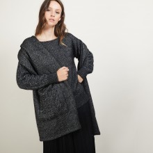 Echarpe avec poches en viscose et baby alpaga - Giva