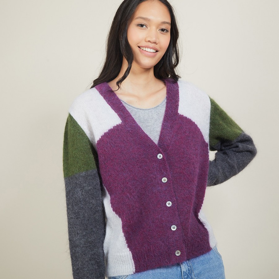 Cardigan col V en mohair - Flora