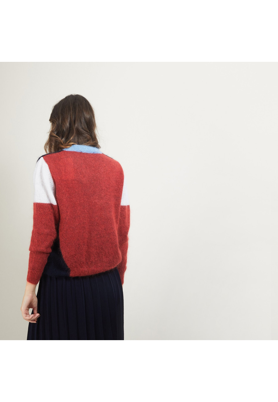 Cardigan col V en mohair - Floria