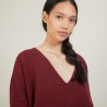 Pull ample col v en laine et soie - Baba