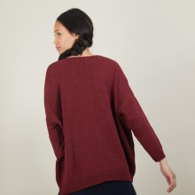 Pull ample col v en laine et soie - Baba