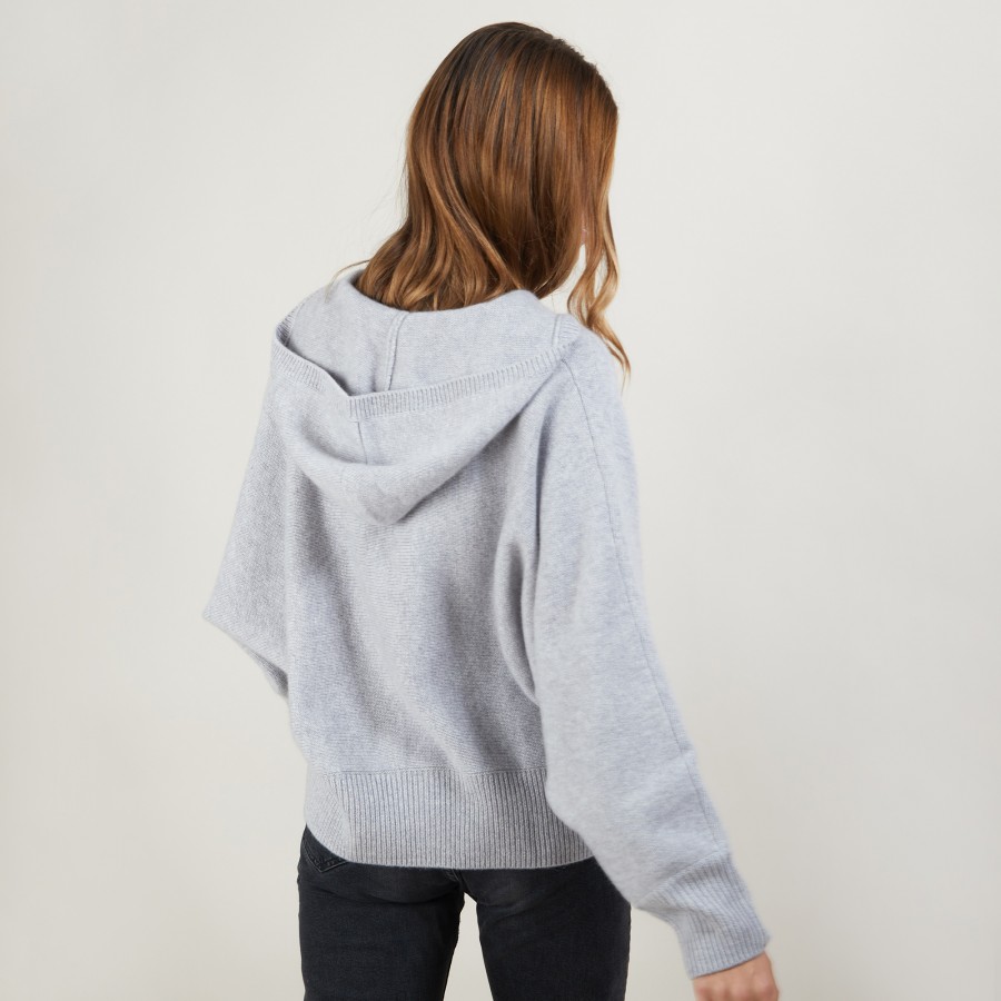 Veste zippée à capuche 100% cachemire - Gabien