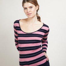 T-shirt manches longues à rayures -Fina