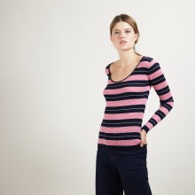 T-shirt manches longues à rayures -Fina