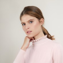 Pull col fantaisie en laine et soie - Florina