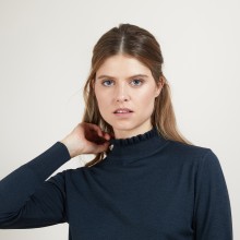 Pull col fantaisie en laine et soie - Florina