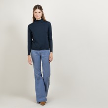 Pull col fantaisie en laine et soie - Florina