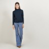 Pull col fantaisie en laine et soie - Florina