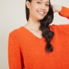 Pull col v en laine et soie - Blovis