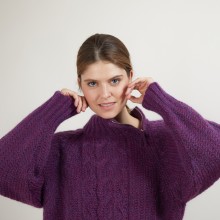 Pull col montant zippé en mohair - Gilda