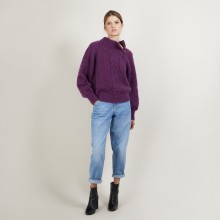 Pull col montant zippé en mohair - Gilda