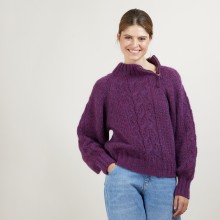 Pull col montant zippé en mohair - Gilda