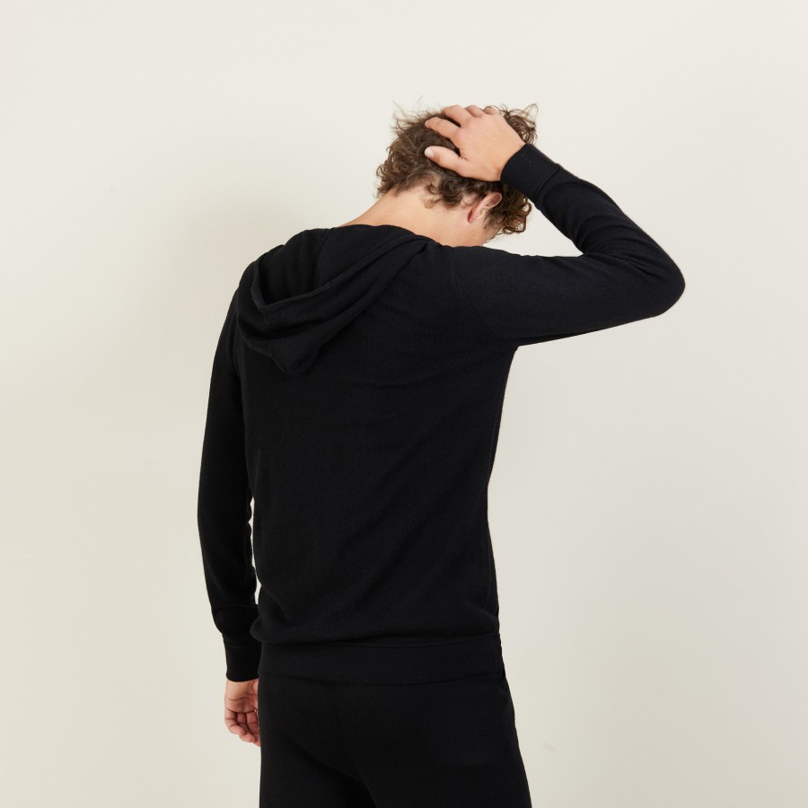 Veste zippée à capuche en cachemire - Emilien Veste zippée à capuche en cachemire - Emilien