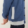 Cardigan bicolore boutonné en laine - Loveo
