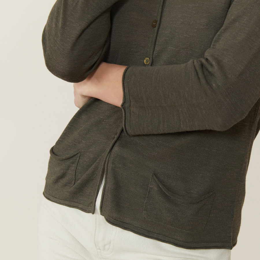 Cardigan à poches en lin flammé - Bao Cardigan à poches en lin flammé - Bao