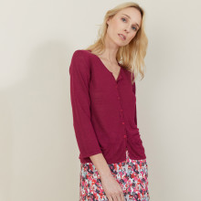 Cardigan à poches en lin flammé - Bao