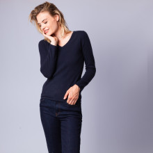 Pull col V en cachemire intemporel - Eniva