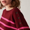 Pull boutonné à col rond bicolore en cachemire - Dalton